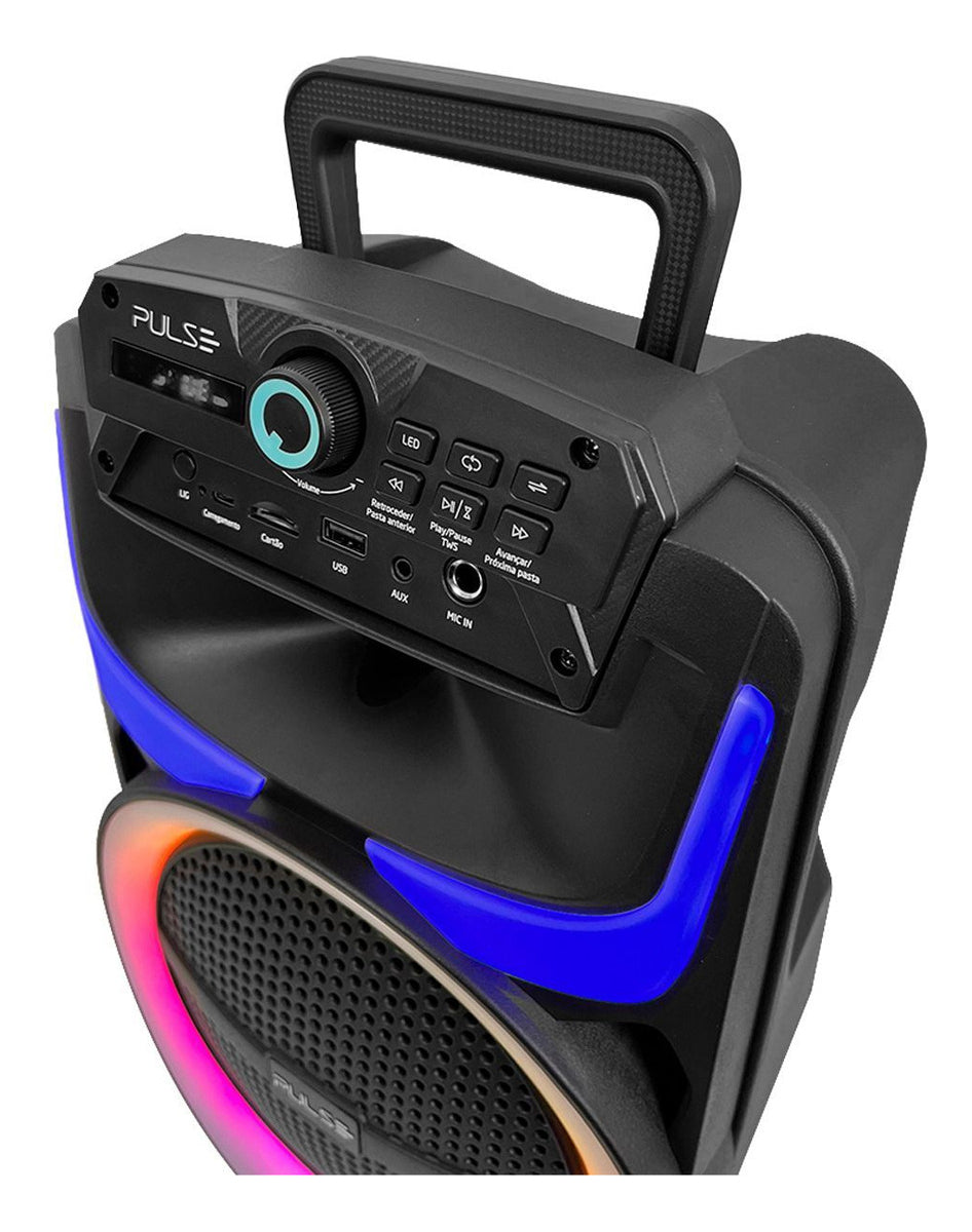 Caixa de Som Bluetooth Karaokê Pulse SP402E Gamer 250W RMS Cor Preto