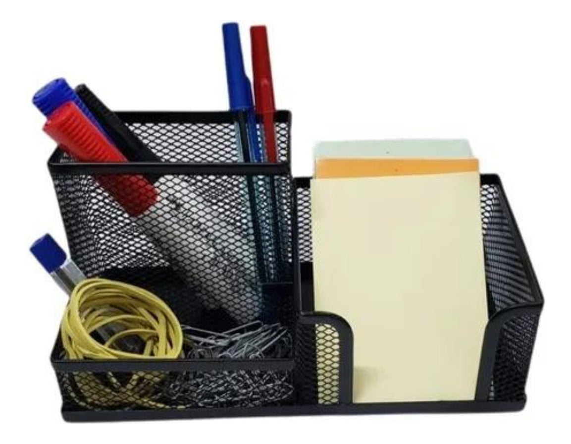 Organizador De Mesa Aramado Porta Canetas Lápis Papel Clips