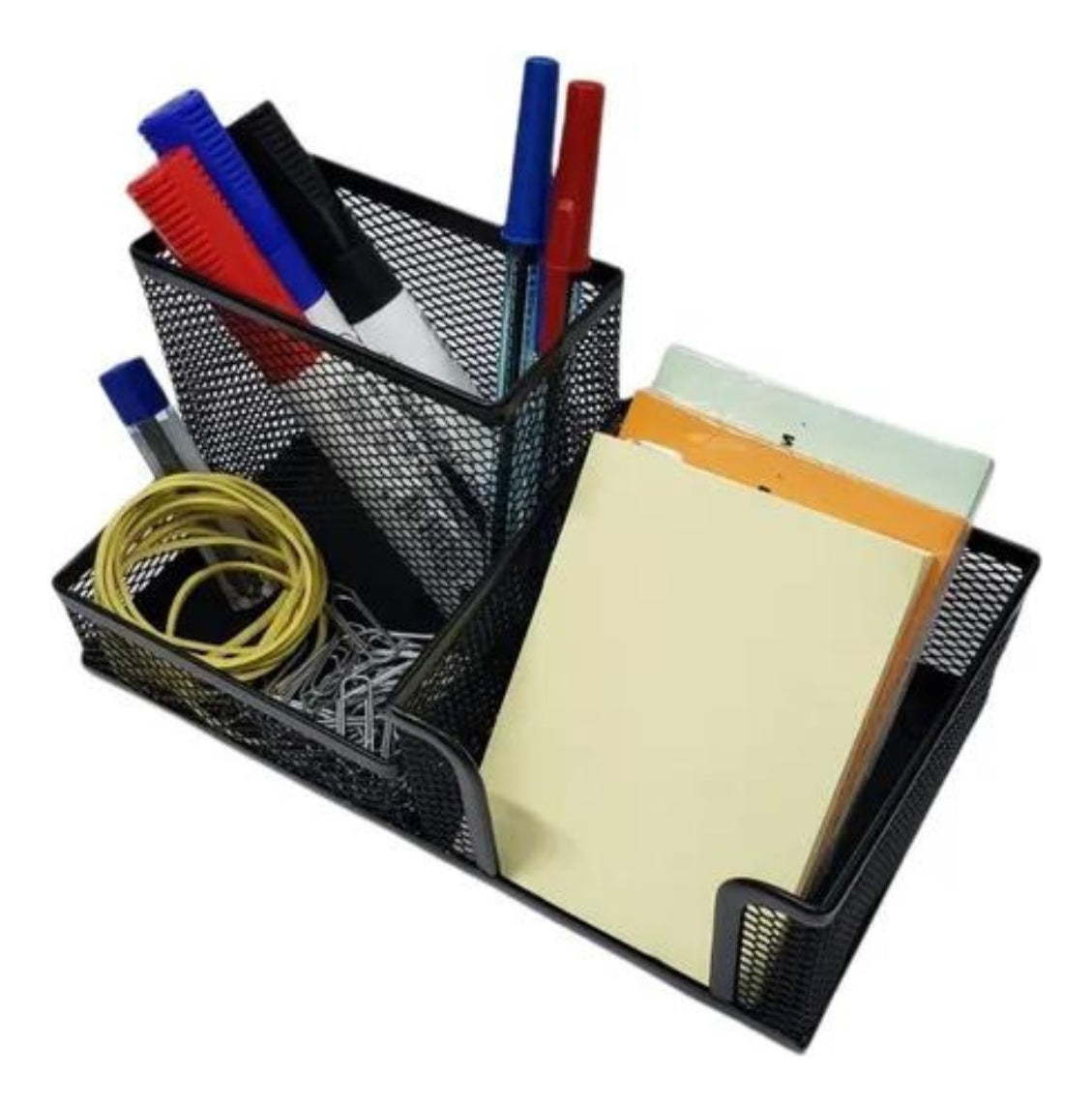 Organizador De Mesa Aramado Porta Canetas Lápis Papel Clips