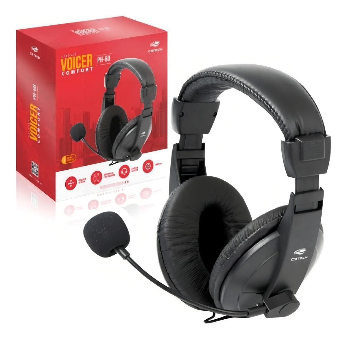 Fone De Ouvido Headset Com Microfone Voicer Comfort C3tech