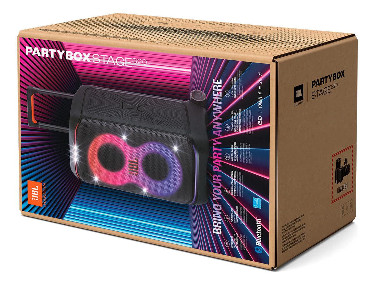 Caixa de Som Bluetooth PartyBox Stage 320 JBL BLPBSTAGE320BR Preta 110V/220V
