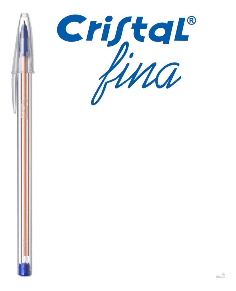 Caneta Bic Cristal Precisão 0.8mm Azul Caixa C/ 50 Cor do exterior Transparente