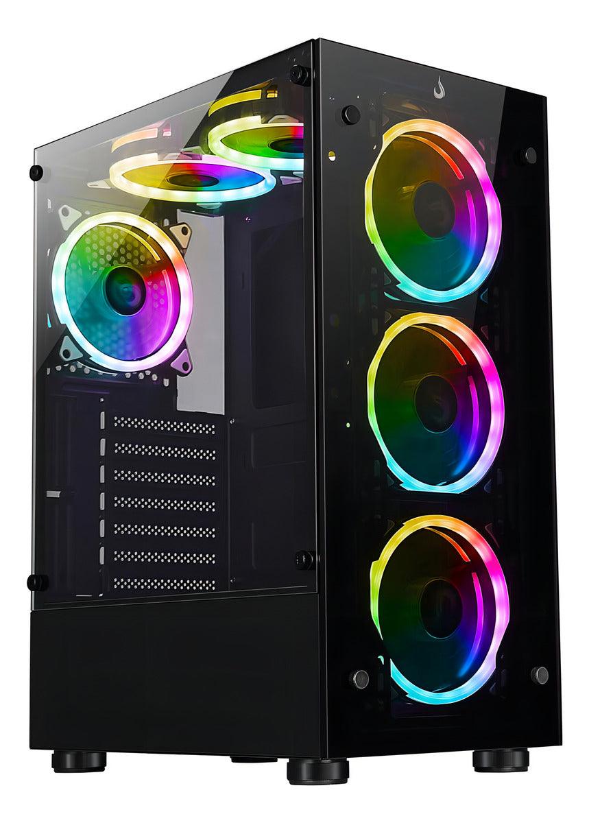 Gabinete Gamer | Rise Mode | Glass 06 Black | S/fan Cor Preto