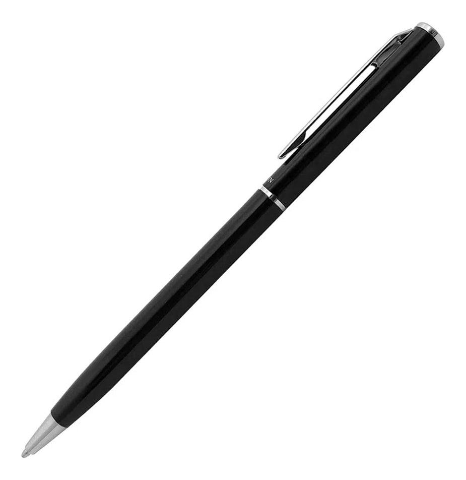 Caneta Preta Crown Hawai Esferográfica Slim Luxo Preto