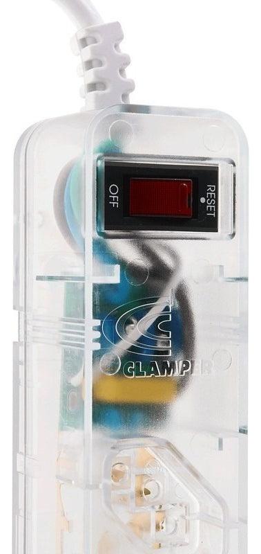 Clamper Energia 5 Tomadas Filtro De Linha + Dps Transparente