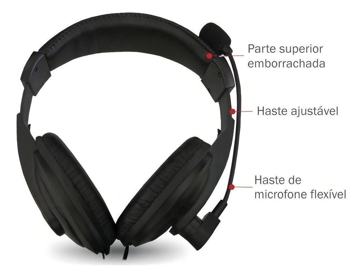 Fone De Ouvido Headset Com Microfone Voicer Comfort C3tech