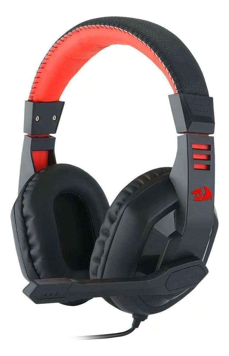 Fone de ouvido on-ear gamer Redragon Gamer Ares H120 preto e vermelho