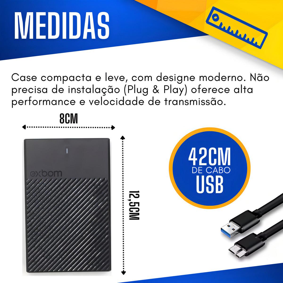 Disco rígido externo Exbom HDD USB 3.0 1TB Portátil Usb 3.0 Para Notebook Ps4 Ps5 Xbox One E Series Windows
