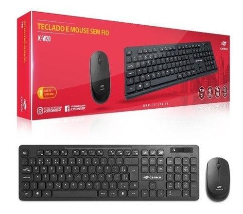 Teclado + Mouse C3tech Sem Fio Wireless Abnt2 K-w20bk