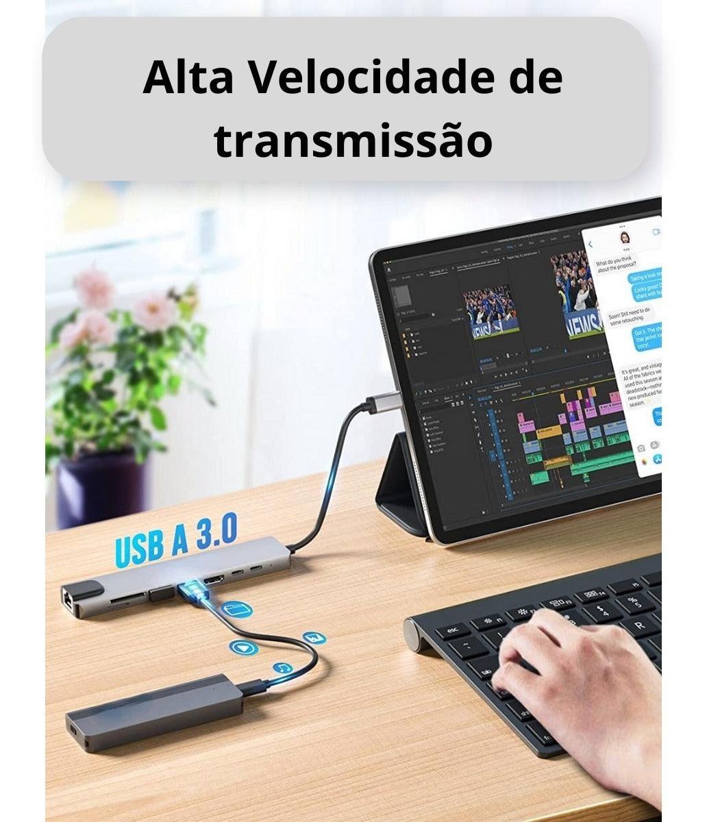 Dockstation Usb Tipo C Hub Thunderbolt 3 Apple 8 Em 1