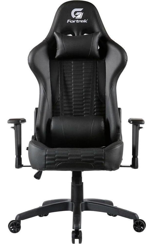 Cadeira de escritório Fortrek Cruiser gamer ergonômica  preta com estofado de couro sintético