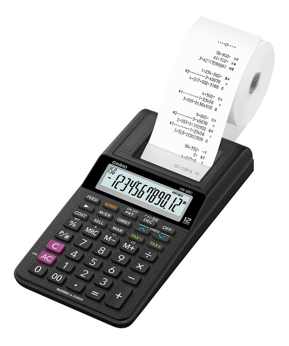 Calculadora Casio Bobina Hr-8rc-bk Bivolt Original