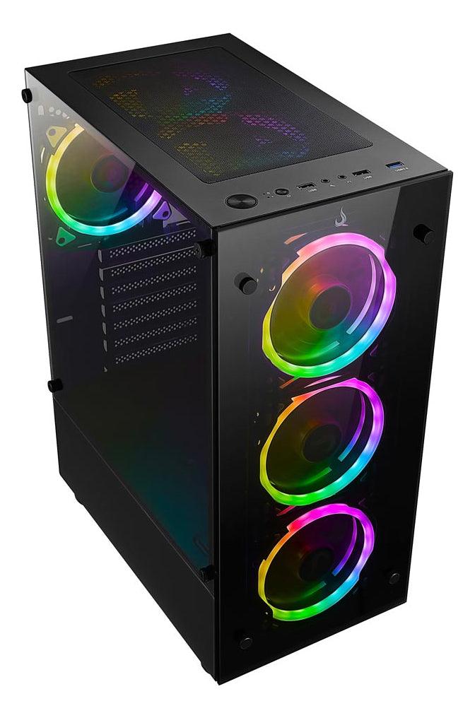 Gabinete Gamer | Rise Mode | Glass 06 Black | S/fan Cor Preto