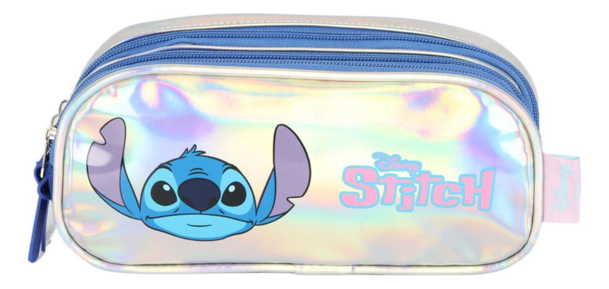 Estojo Escolar Triplo Juvenil Stitch Holográfico - Luxcel