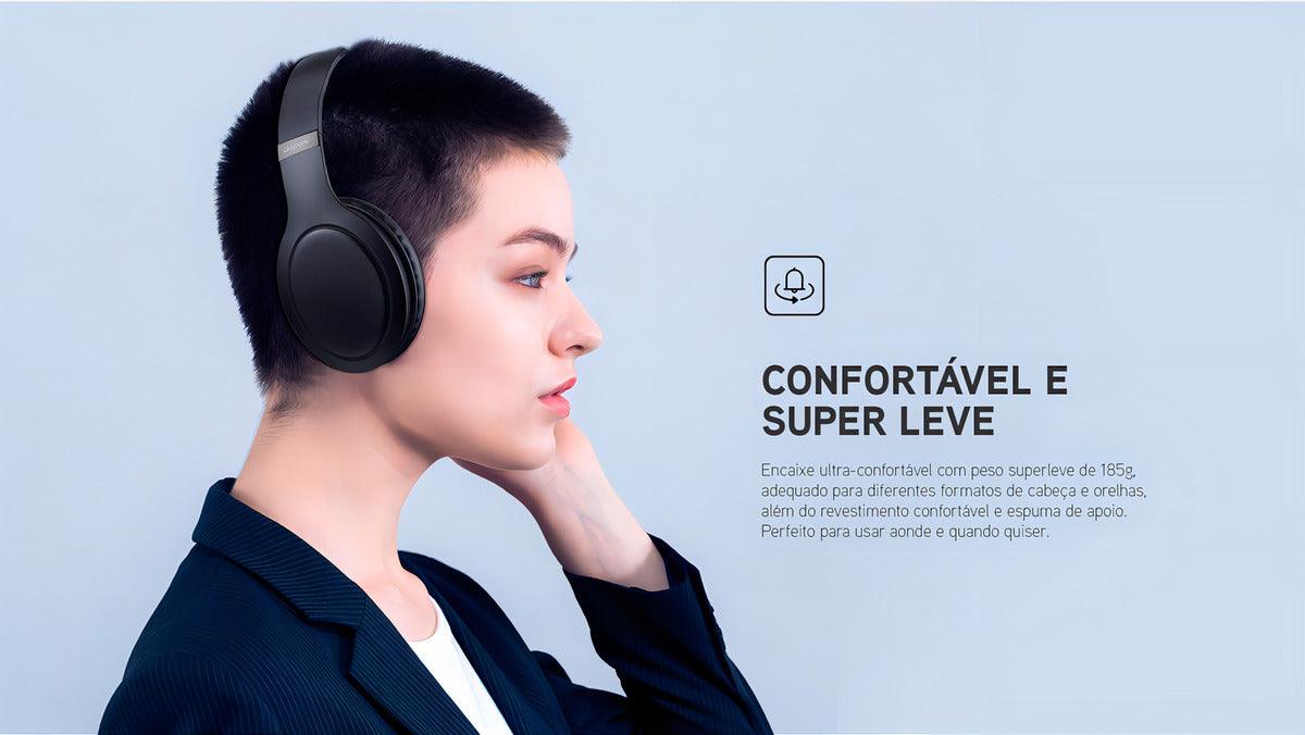 Fone De Ouvido Headphone Dapon H02d Bluetooth 5.1 Com Microfone Cor Preto