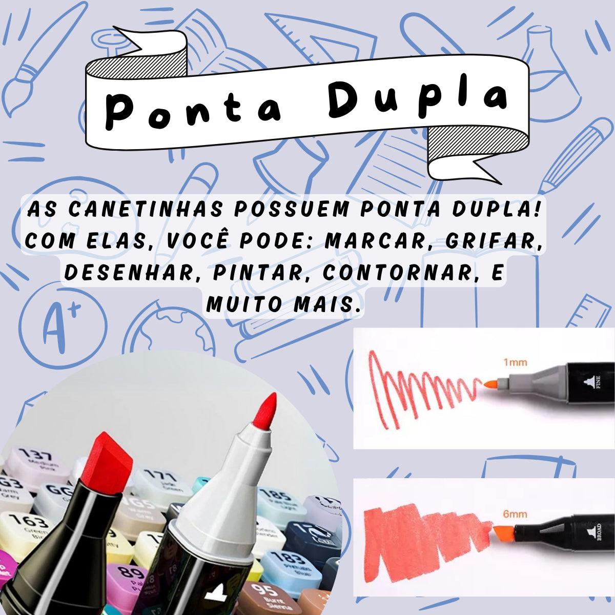 Kit De Canetas Marcadores Hidrográficos 24 Cores Ponta Dupla