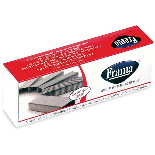 Grampo para grampeador 26/6 cobreado 5000 grampos - frama (caixa)
