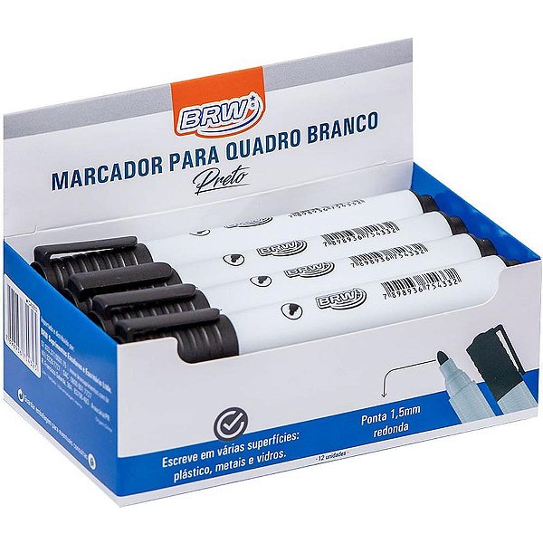 Pincel quadro branco preto - Brw (cx.c/12)