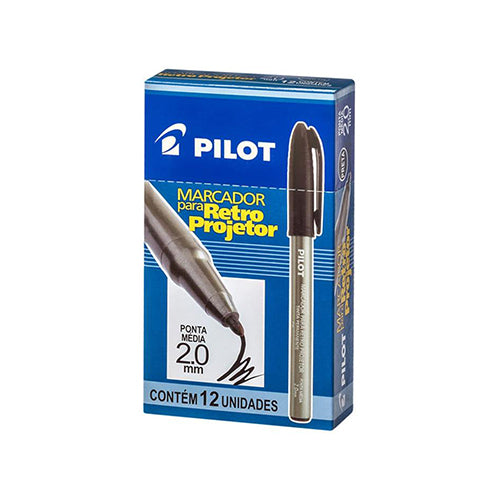 PINCEL RETROPROJETOR PONTA 2.0 PRETO PILOT 12UND